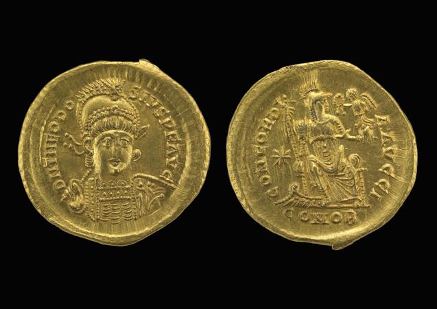 RIC X Theodosius II (East) 202, реверс, bm