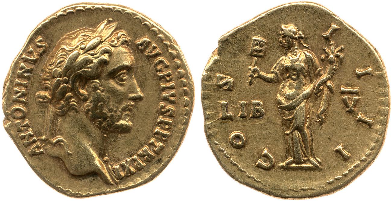 RIC III Antoninus Pius 169A, аверс, Британский музей