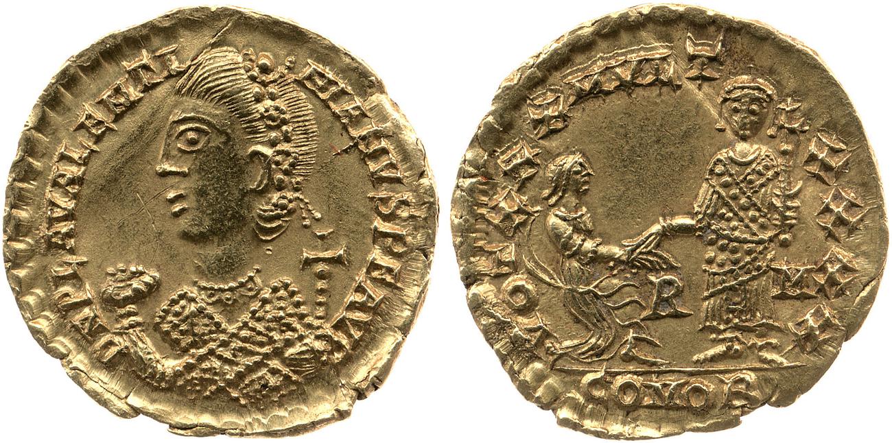 аверс RIC X Valentinian III 2040