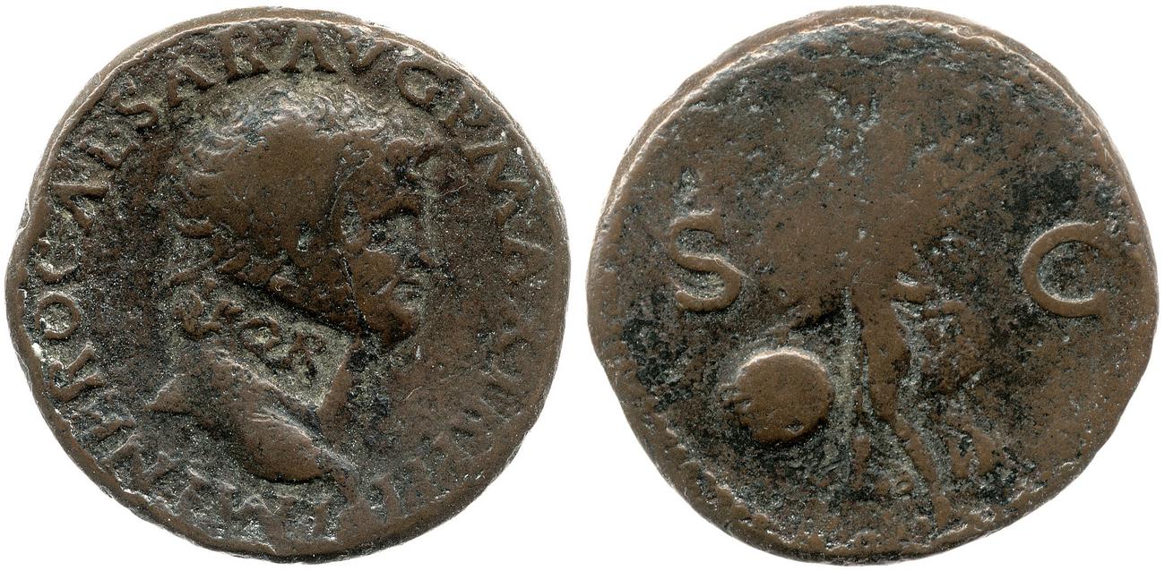 RIC I (second edition) Nero 543, аверс, bm