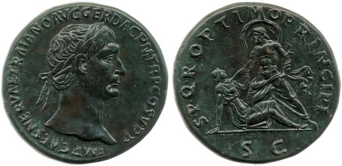 RIC II Trajan 556, реверс, Британский музей