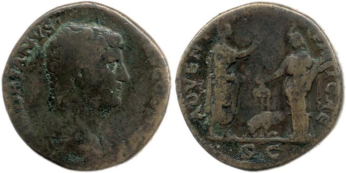 RIC II, Part 3 (second edition) Hadrian 1718, реверс, Британский музей