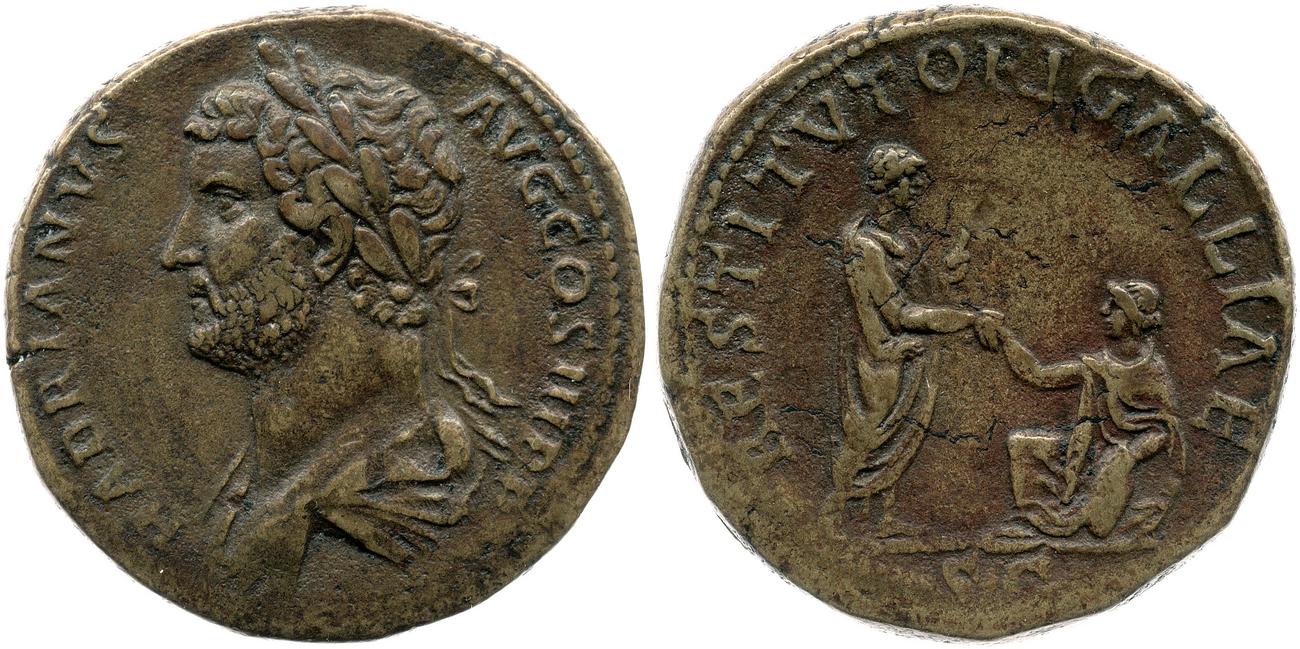 obverse RIC II, Part 3 (second edition) Hadrian 1850