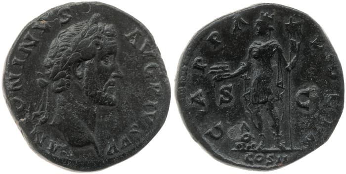 RIC III Antoninus Pius 580, реверс, Британский музей