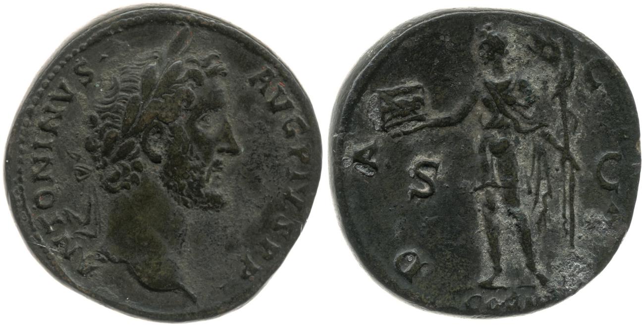RIC III Antoninus Pius 581, аверс, Британский музей