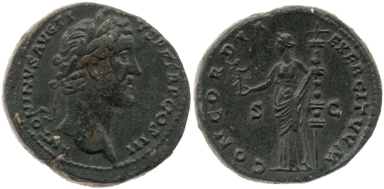 RIC III Antoninus Pius 600a, аверс, Британский музей