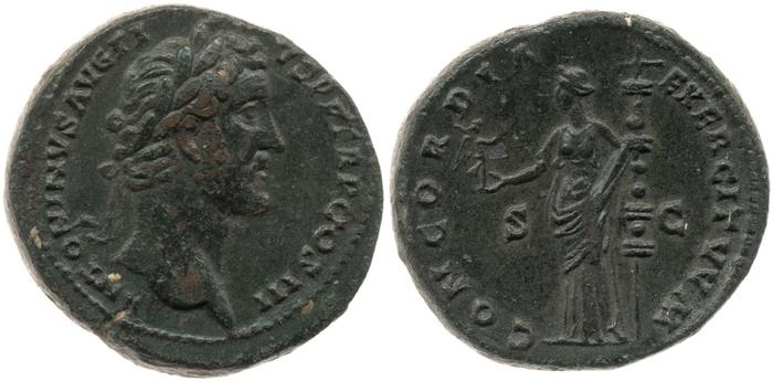 RIC III Antoninus Pius 600a, реверс, Британский музей