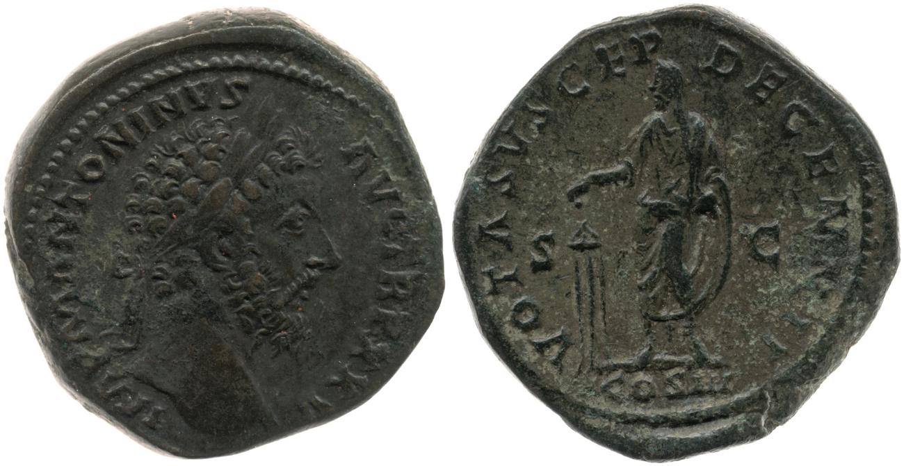 аверс RIC III Marcus Aurelius 1017