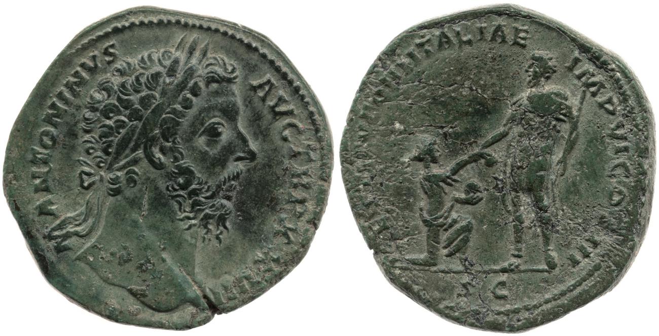 RIC III Marcus Aurelius 1077, аверс, bm