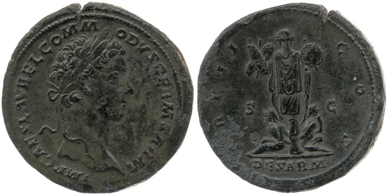 аверс RIC III Marcus Aurelius 1557