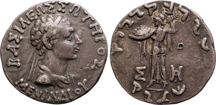 obverse Bactrian and Indo-Greek Coinage Menander I 10.1