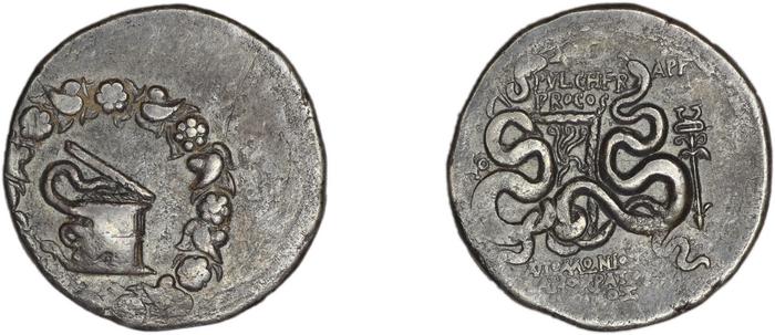 Ap. Claudius Ap. f. Pulcher, governor of Cilicia Laodiceia ad Lycum Metcalf 2017 XIII, реверс, bm