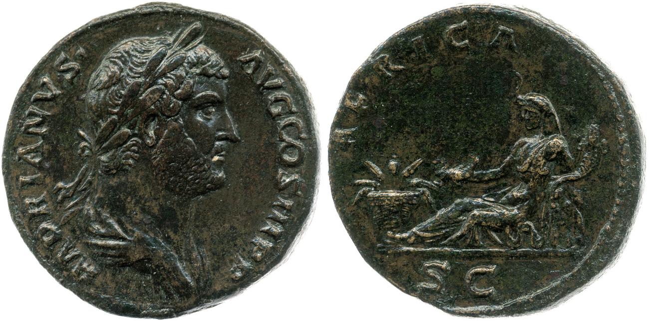 RIC II, Part 3 (second edition) Hadrian 1609, аверс, Британский музей