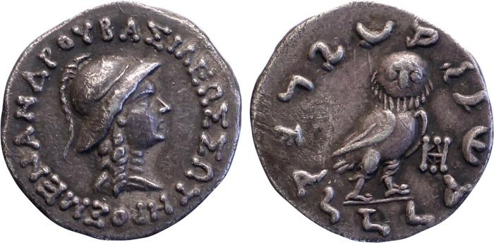 Menander I of Bactria rev
