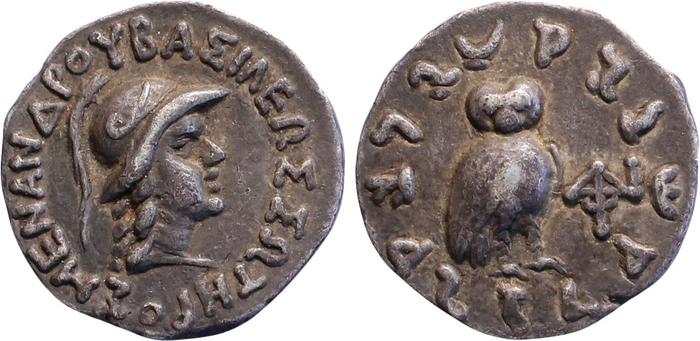 Menander I of Bactria rev