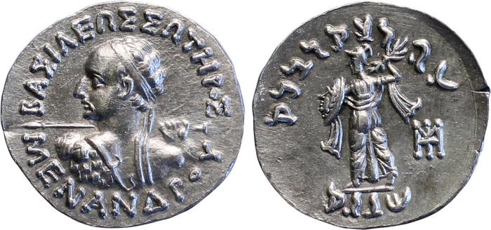 аверс Bactrian and Indo-Greek Coinage Menander I 16.2