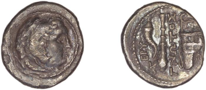 Erythrae Kinns 1980 Period III, AR IV, реверс, bm