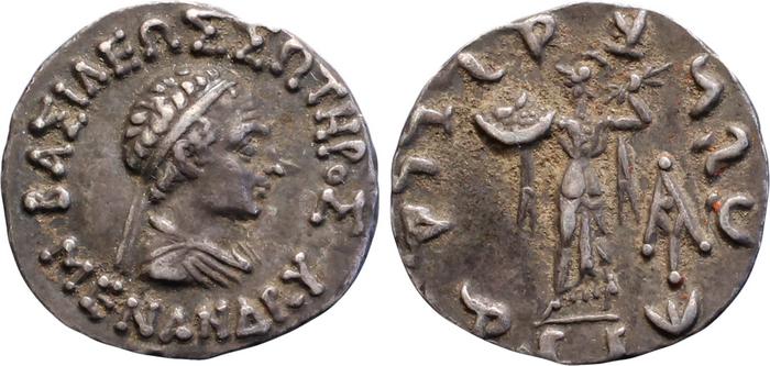 Menander I of Bactria rev