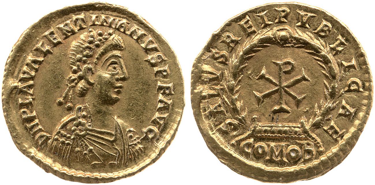 аверс RIC X Valentinian III 2051