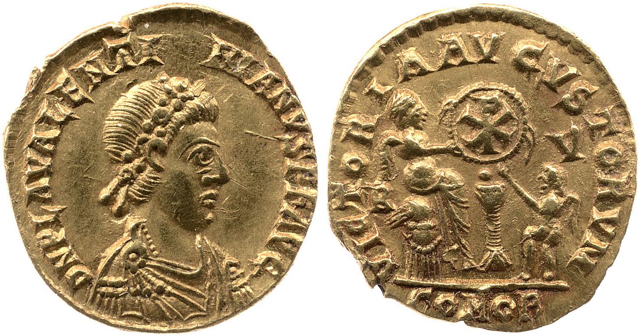 аверс RIC X Valentinian III 2013
