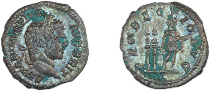 RIC IV Caracalla 225, реверс, bm