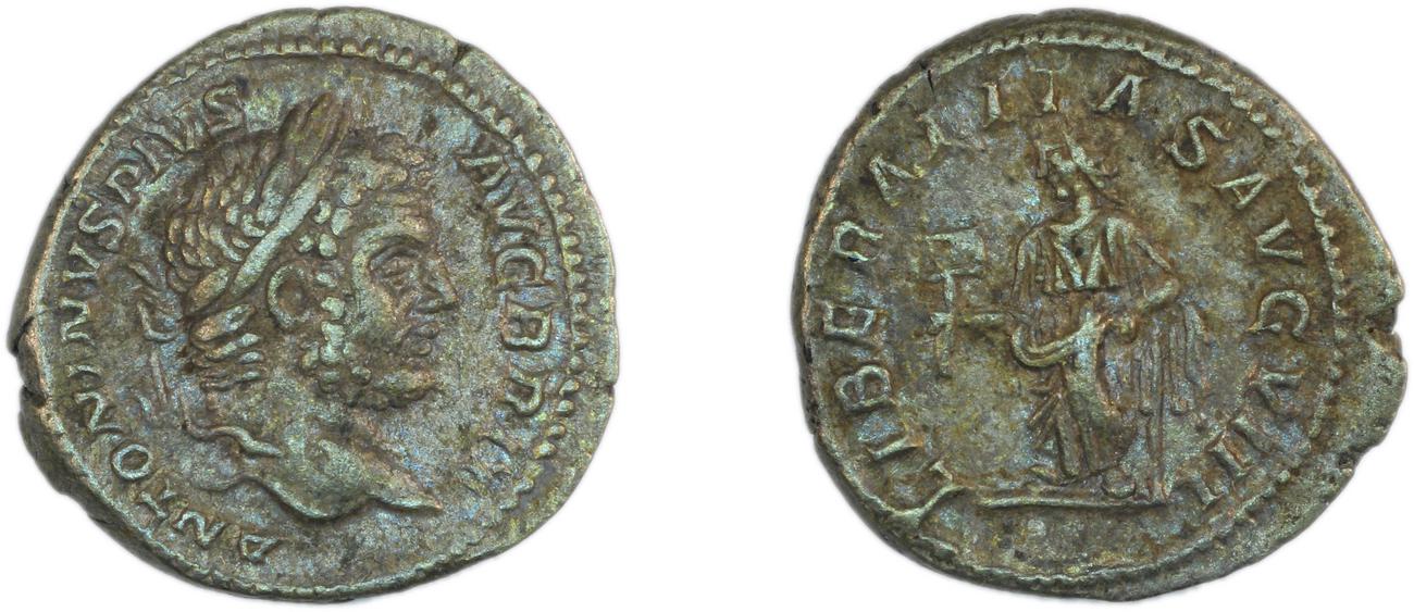RIC IV Caracalla 220, аверс, Британский музей
