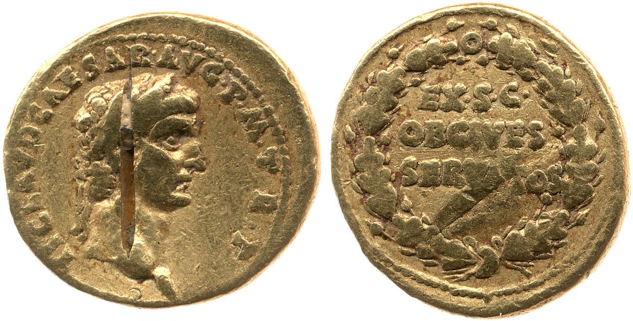 RIC I (second edition) Claudius 5, аверс, bm