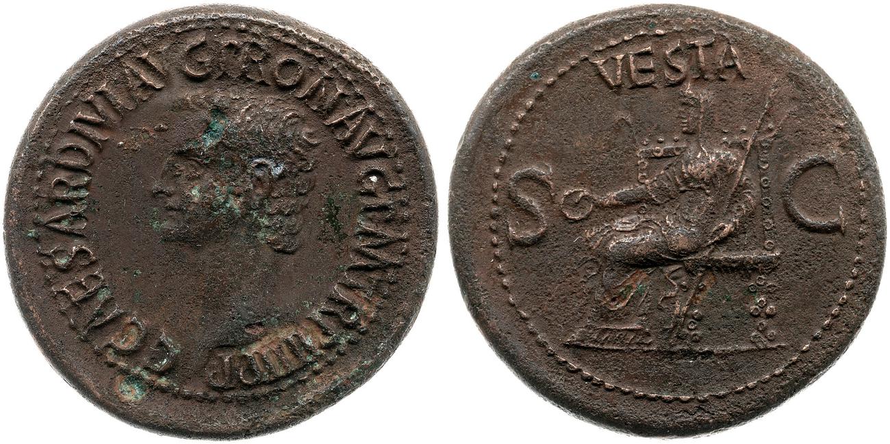 RIC I (second edition) Gaius/Caligula 54, аверс, bm