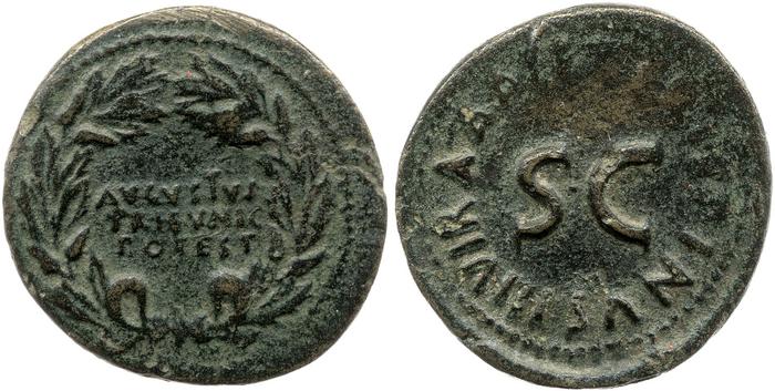 RIC I (second edition) Augustus 332, реверс, Британский музей
