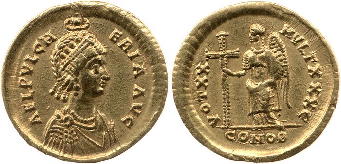 RIC X Theodosius II (East) 220, реверс, bm