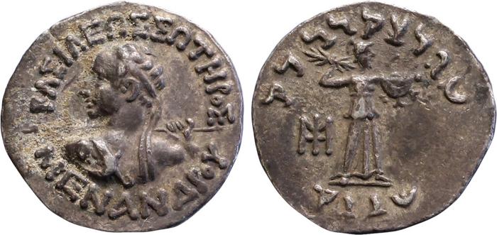 Menander I of Bactria rev