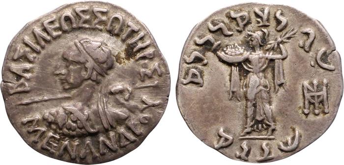 obverse Bactrian and Indo-Greek Coinage Menander I 17.3