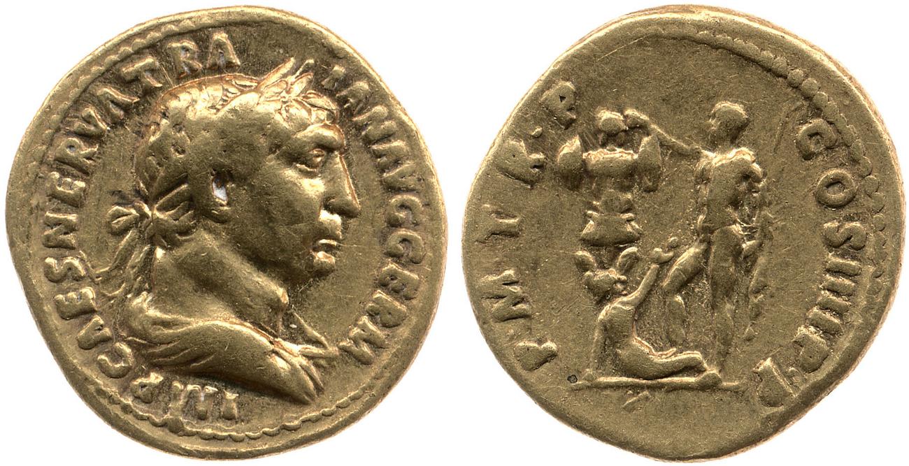 RIC II Trajan 70, аверс, Британский музей
