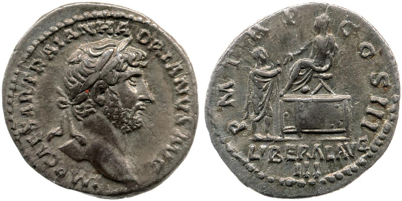 obverse RIC II, Part 3 (second edition) Hadrian 308