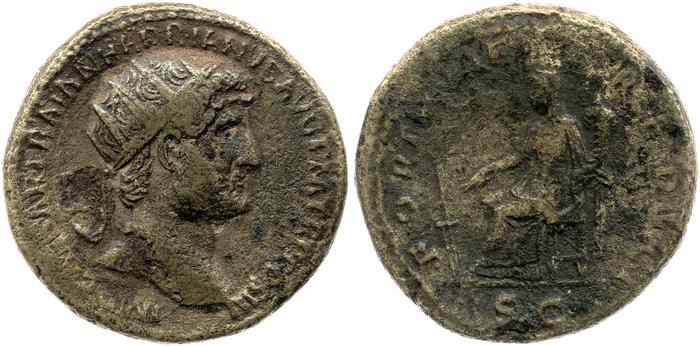 RIC II, Part 3 (second edition) Hadrian 614, реверс, Британский музей