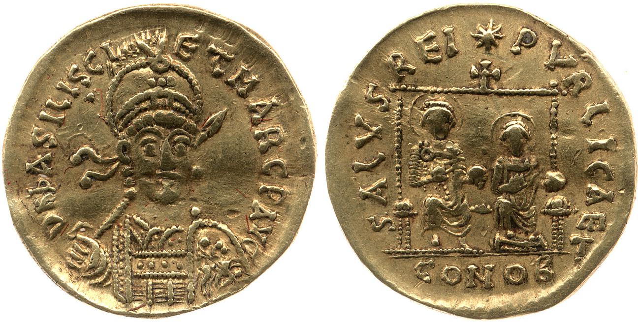 RIC X Basiliscus and Marcus 1022, аверс, bm
