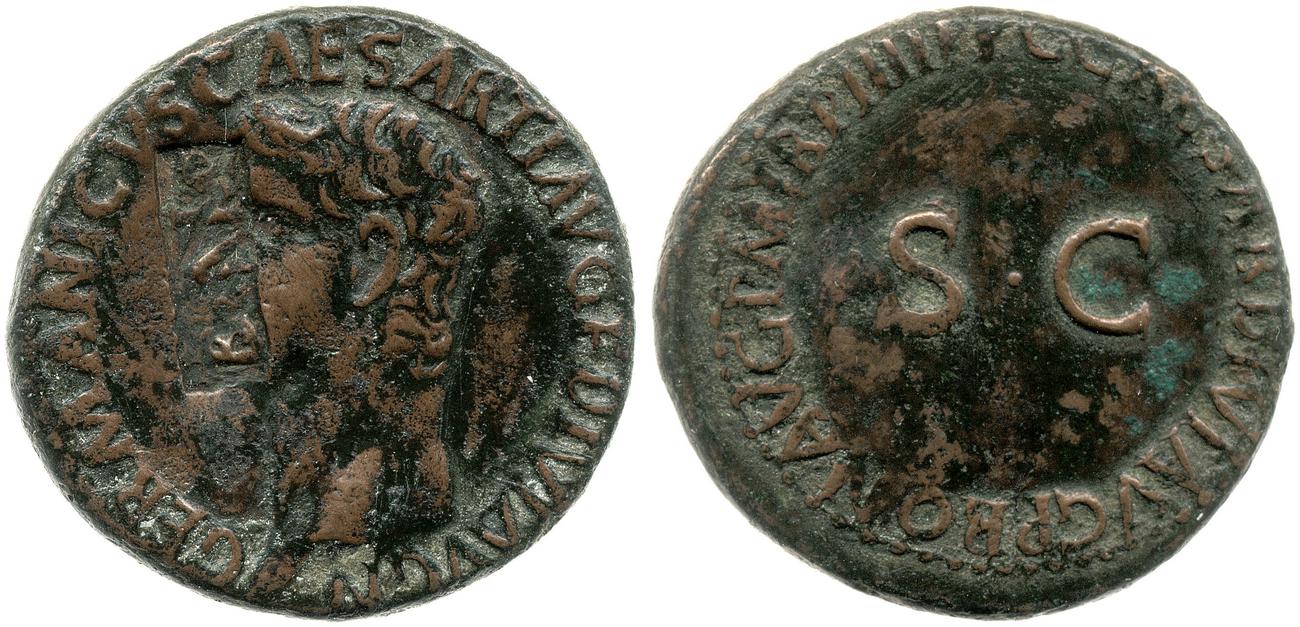 RIC I (second edition) Gaius/Caligula 50, аверс, bm