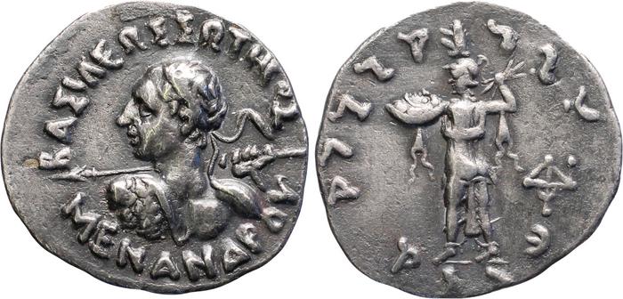 аверс Bactrian and Indo-Greek Coinage Menander I 12.1
