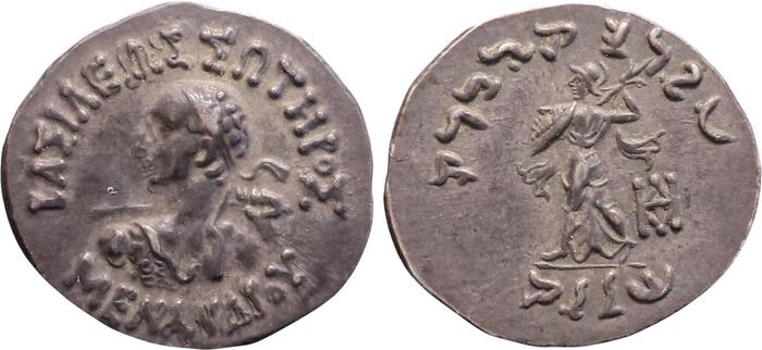 Menander I of Bactria rev