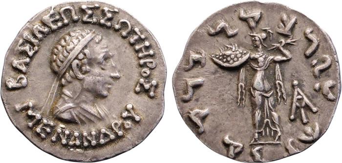 obverse Bactrian and Indo-Greek Coinage Menander I 13.3