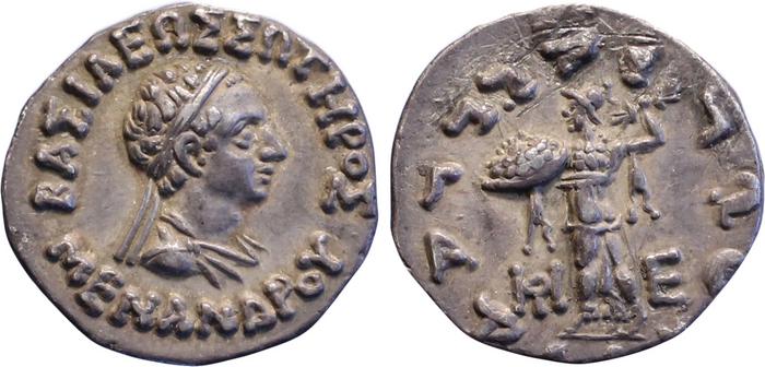 obverse Bactrian and Indo-Greek Coinage Menander I 13.11
