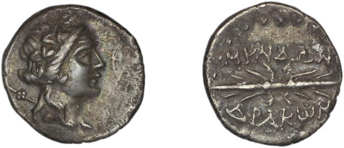 Myndus Zabel and Meadows 2002 Group C hemidrachms, реверс, bm