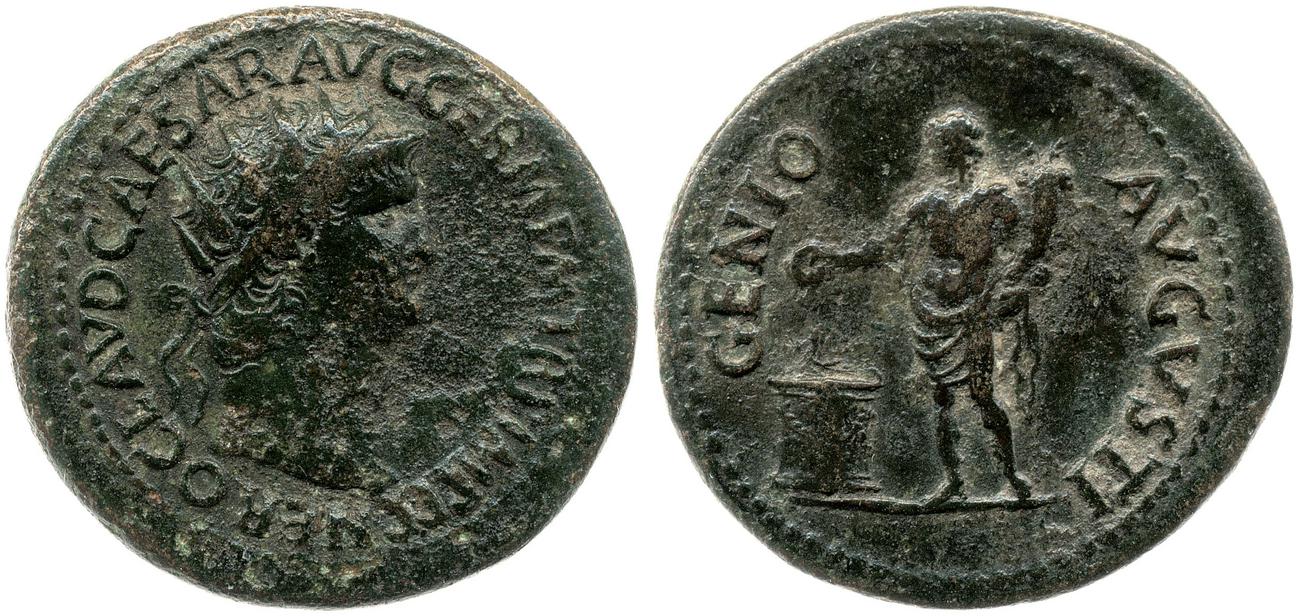 RIC I (second edition) Nero 124, аверс, bm