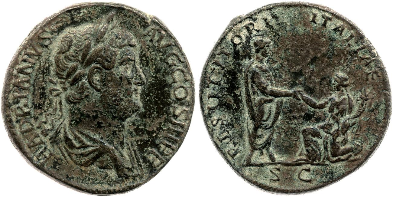 RIC II, Part 3 (second edition) Hadrian 1875, аверс, Британский музей