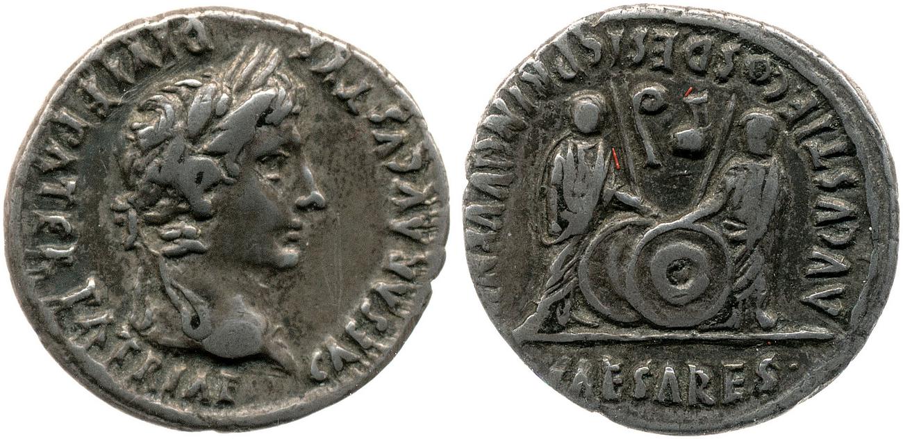 RIC I (second edition) Augustus 210, аверс, bm