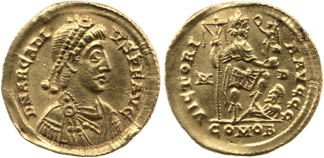 RIC X Honorius 1205, аверс, bm