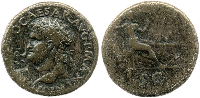 RIC I (second edition) Nero 597, реверс, bm