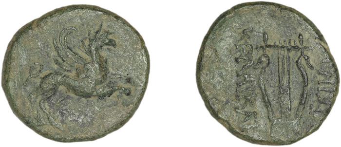 Teos Kinns 1980 Period III, AE 10, реверс, Британский музей