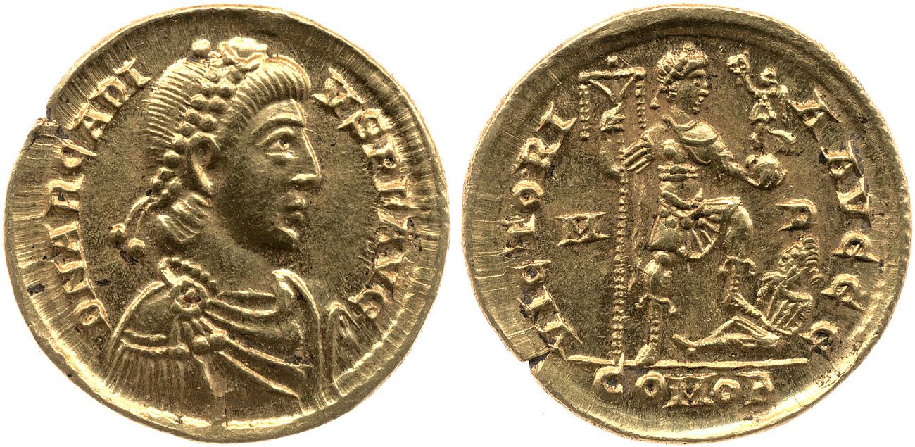 RIC X Honorius 1205, аверс, bm
