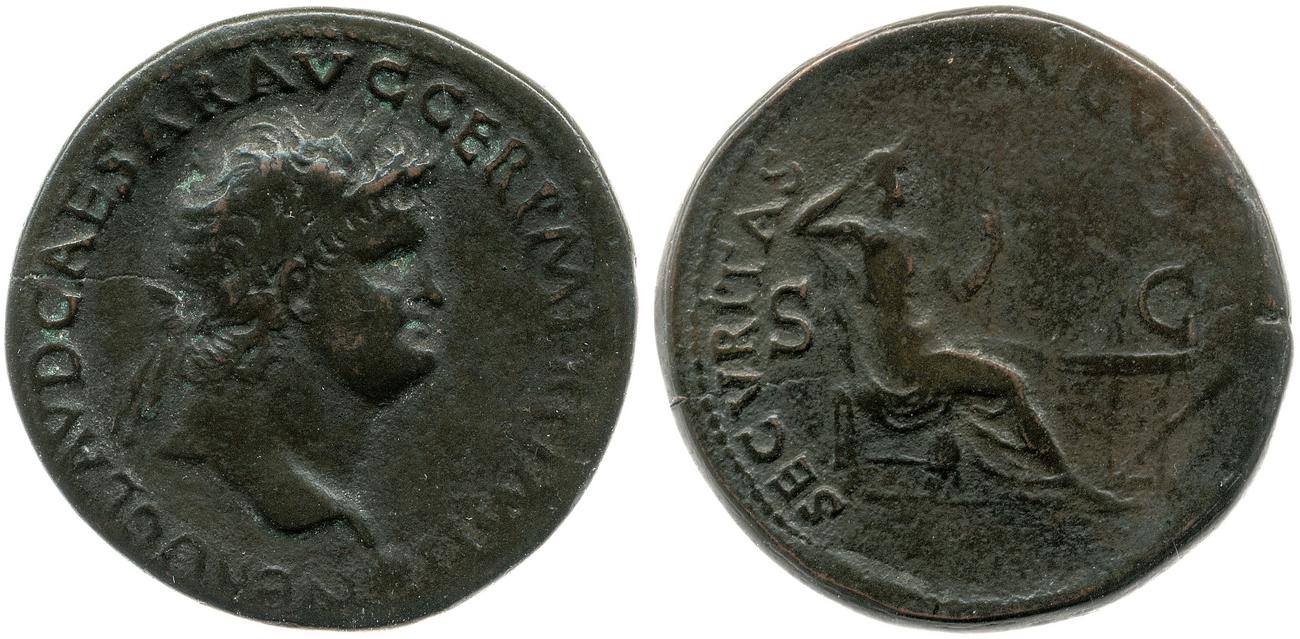 RIC I (second edition) Nero 444, аверс, bm